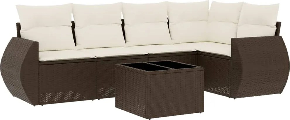 vidaXL 6 részes barna polyrattan kerti ülőgarnitúra párnával