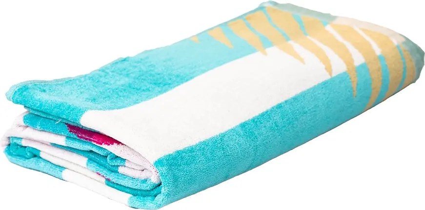 FLAMINGO GOLD Strandtörölköző türkiz 165x90cm