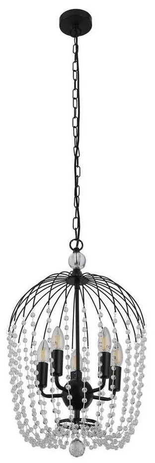 Searchlight 30216-5BK - Csillár láncon SHOWER 5xE14/60W/230V fekete