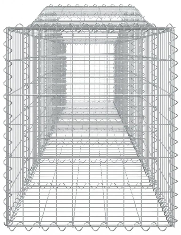 vidaXL 2 db íves horganyzott vas gabion kosár 400x50x60/80 cm