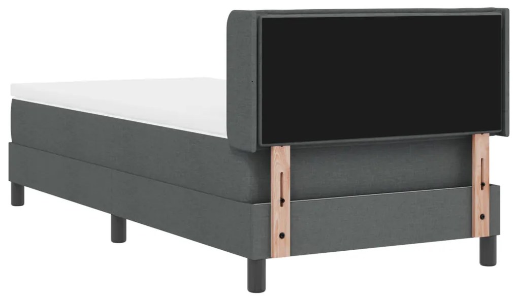 Boxspring Ágy Matraccal - Sötétszürke, 80 x 200 cm, Szövet.