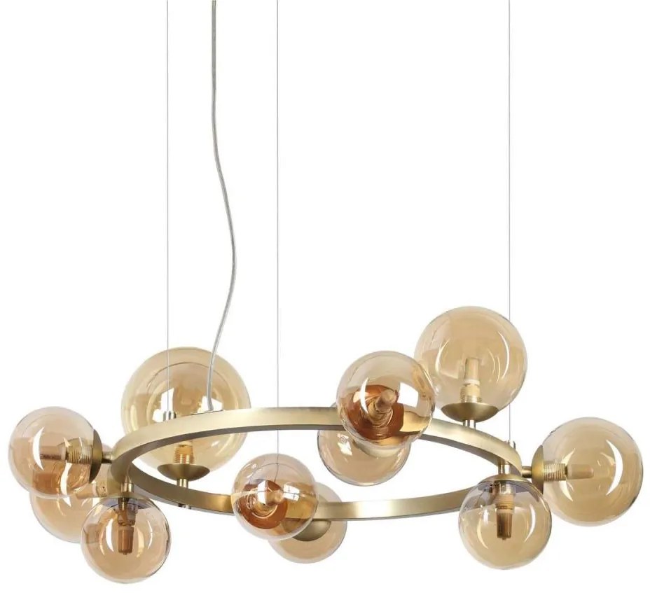 Ideal Lux - LED Csillár zsinóron PERLAGE 11xG9/3W/230V átm. 73 cm arany/füstös