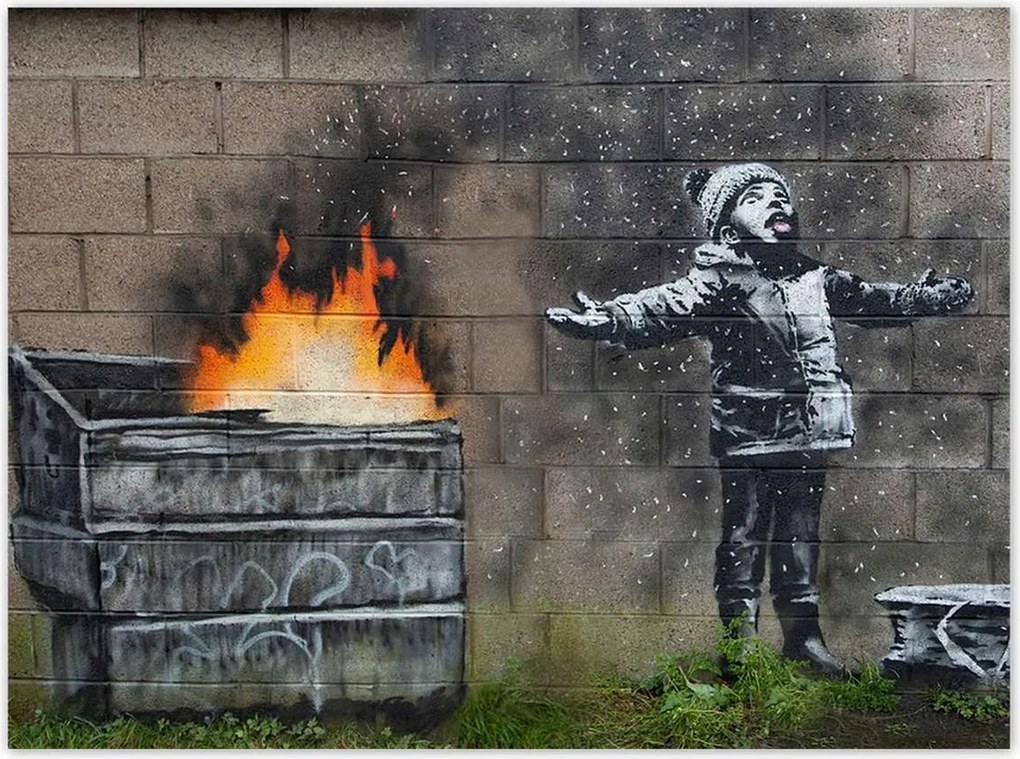 Poszterek 135x100 Szmog hó Banksy Grafiti