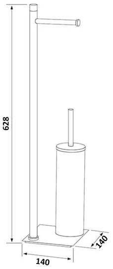 Gedy - TRILLY álló WC-kefe toalettpapírtartóval matt fehér