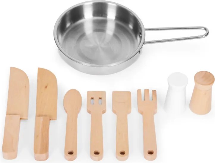 Fa játékkonyha sütővel, mosogatóval konyhai kiegészítőkkel