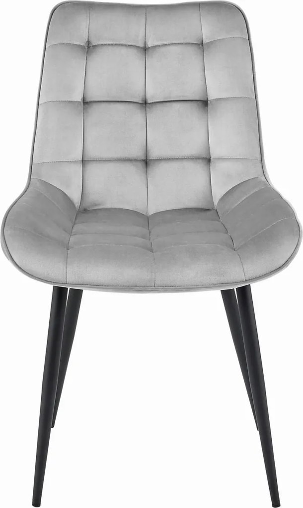 BERA világosszürke bársony szék fekete lábakkal