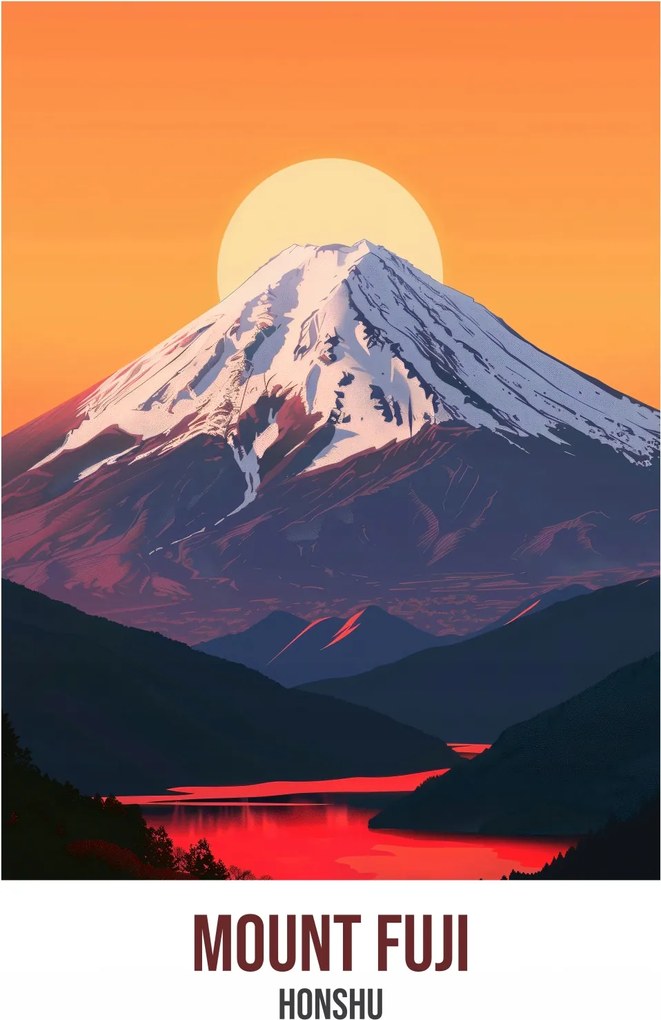 Poszter 67,5x100cm Mount Fuji, Honshu