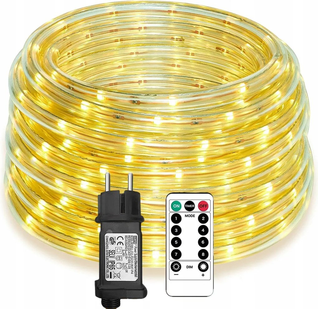 Kültéri Fénytömlő 100LED Lámpa IP65 10m Világítás Meleg fehér