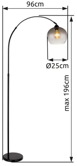 Globo 58227BS - Állólámpa NEWCASTLE 1xE27/60W/230V