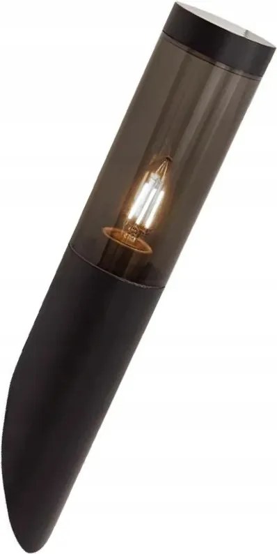 Kültéri kerti fali lámpa fekete ferde cső 40 cm IP44 V-tac