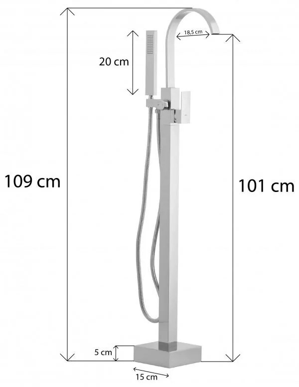 Erga Enzo, szabadon álló kádcsaptelep h-1090, króm, ERG-YKA-BS.ENZO