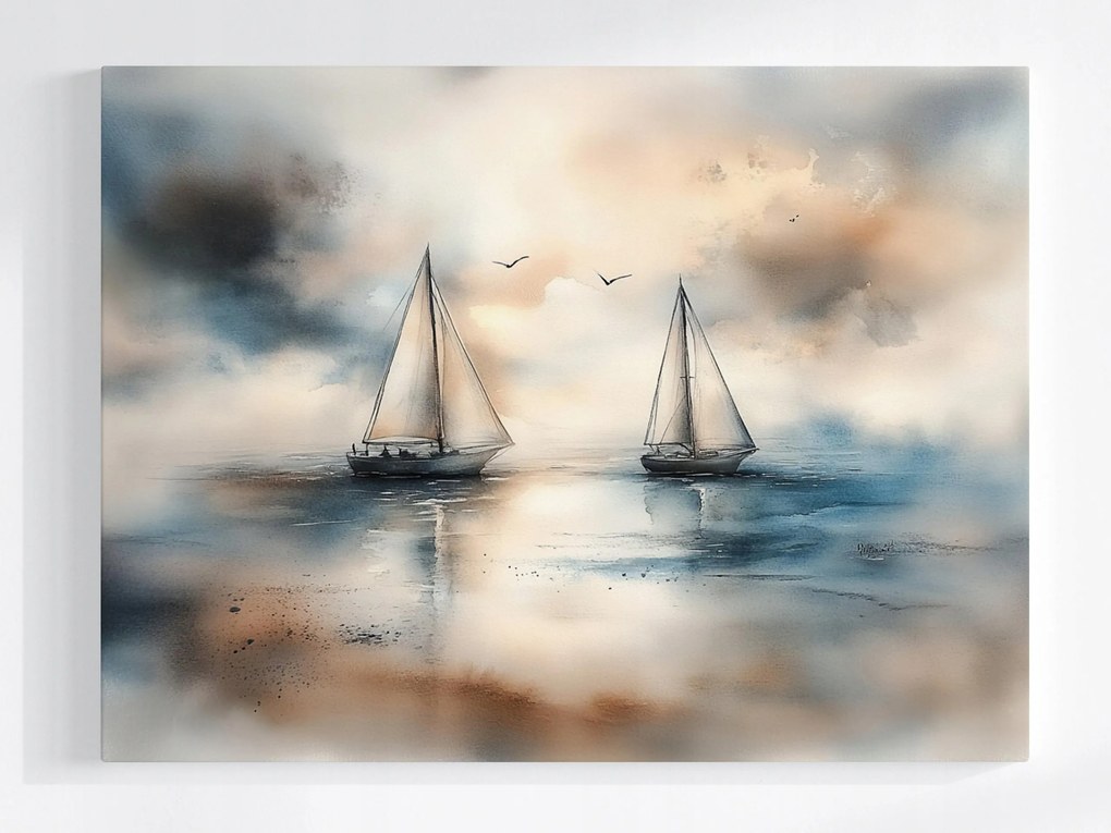 Vászonkép Canvas Tájkép Víz Tó Tenger Vitorlás Pihenés 100x75