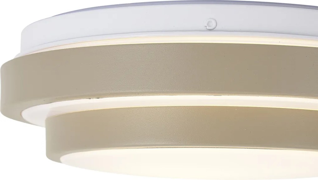 Modern mennyezeti lámpa taupe fehérrel 25 cm IP44 - Walden