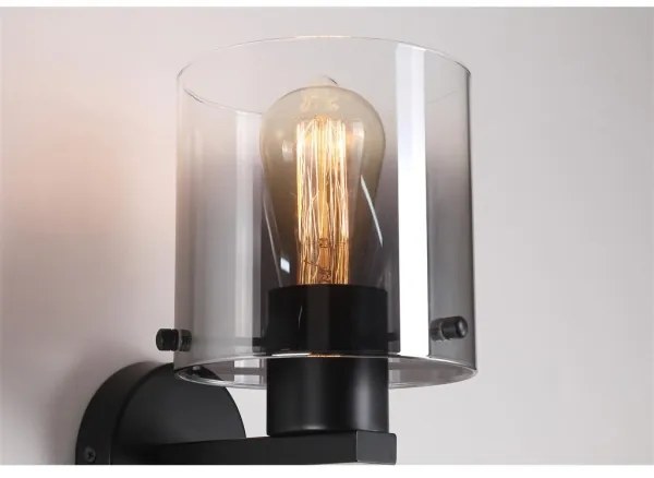 Searchlight 88912-1BK - Fali lámpa SWEDEN 1xE27/60W/230V fekete/füstszínű