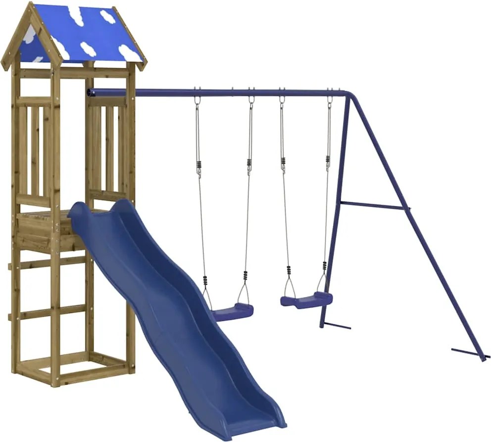 vidaXL impregnált fenyőfa kültéri játszószett