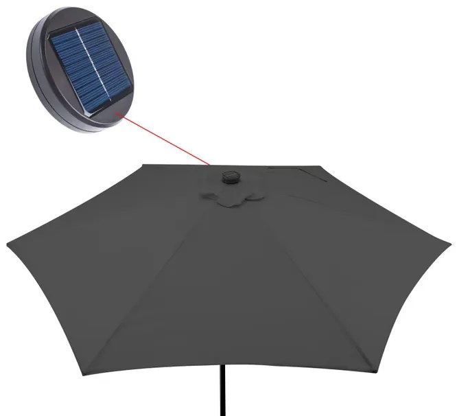 Deuba LED napernyő Miami Ø270 cm - antracit