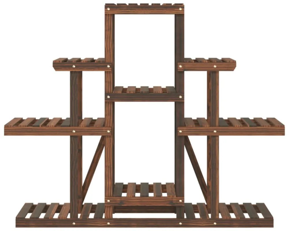 vidaXL tömör fenyőfa virágtartó állvány 110 x 25 x 96 cm