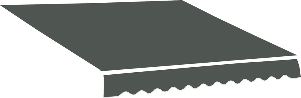 Outsunny Pótló Napernyő Vászon - Puha Hullámos Sáv - Magas Sűrűségű 280 g/m² UV-ellenálló Poliészter Szürkében 3,82L x 2,4W (kivetés) m | Aosom