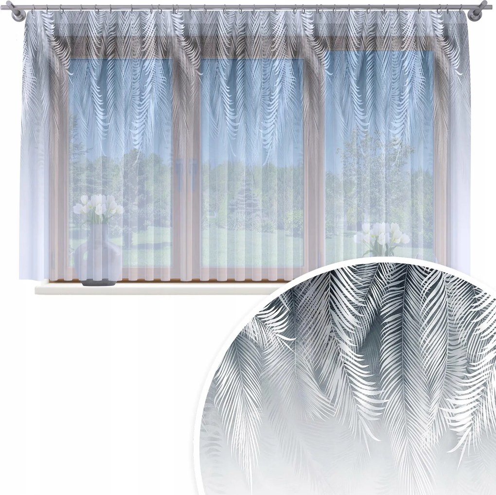 Függöny Kész Fátyol 500X150 Festett Mintás Béka Szalag Függöny 193