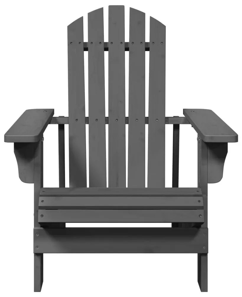 szürke tömör fenyőfa Adirondack szék 69 x 85 x 90,5 cm