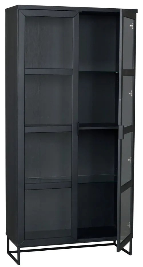 Fekete tölgyfa tálalószekrény 95x195 cm Everett - Rowico