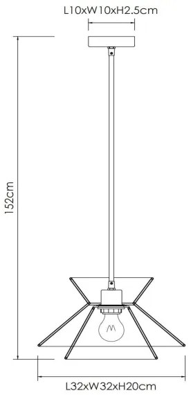 Lucide 10420/32/72 - Csillár zsinóron TASMAN 1xE27/60W/230V bézs