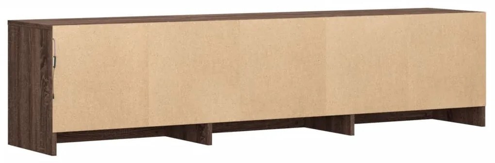 barna tölgy színű szerelt fa TV-szekrény LED-del 165x34x40 cm