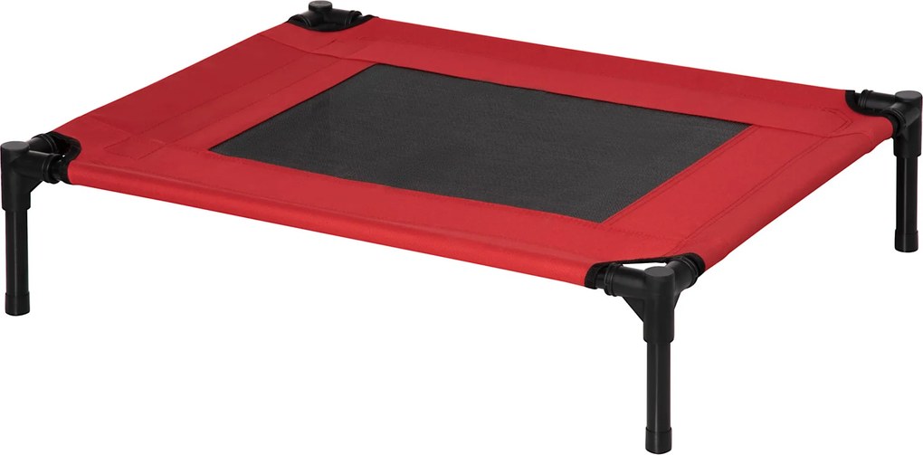 PawHut Magasított Ágy Kutyáknak és Macskáknak - Hordozható Ágy Lélegző Hálós Résszel és Oxford Szövettel Beltéri és Kültéri Használatra 76x61x18 cm Pi