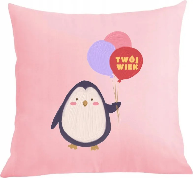 Szülinapi párna párnahuzat Pingvin az Ön életkora Ajándék