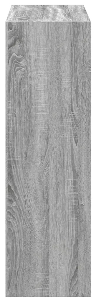 szürke sonoma színű szerelt fa könyvespolc 102 x 32 x 102 cm