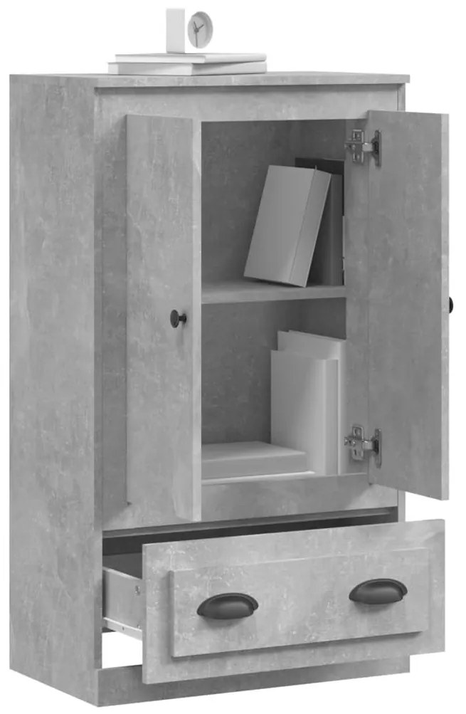 betonszürke szerelt fa magasszekrény 60x35,5x103,5 cm