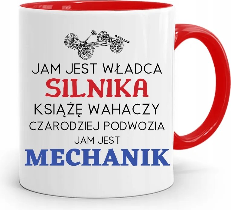 Piros Bögre Mechanika Én Vagyok A Motor Ura fényképes nyomtatással