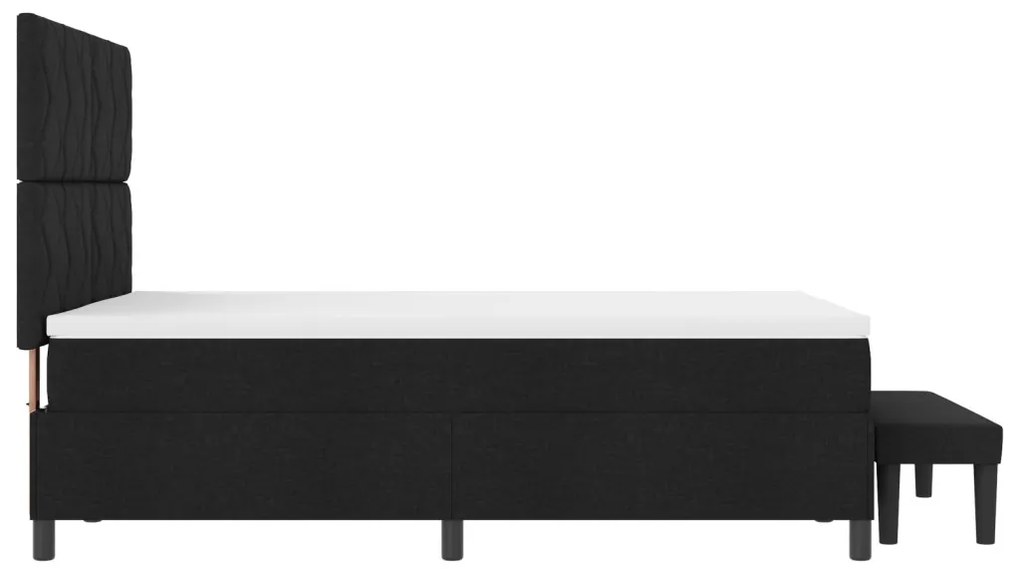 Boxspring ágy matraccal és padlóval Fekete 140x200 cm Szövet