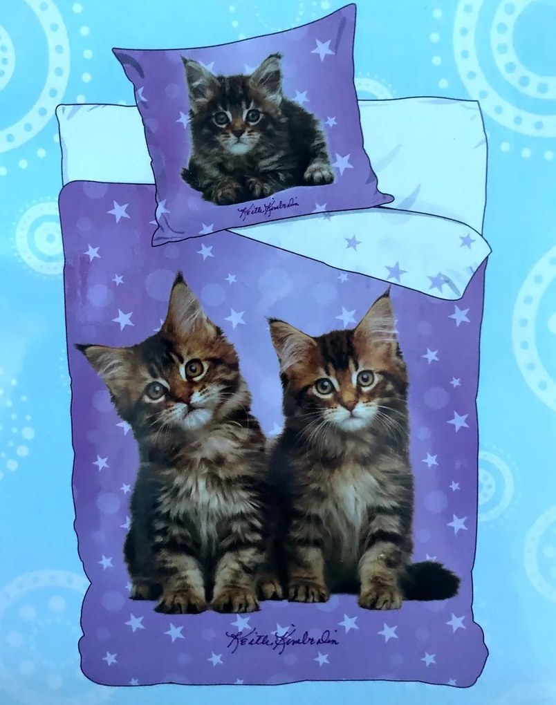DISNEY CATS pamut ágynemű Ágynemű mérete: 140x200 cm, A csomag tartalma: Készletcsomagolás