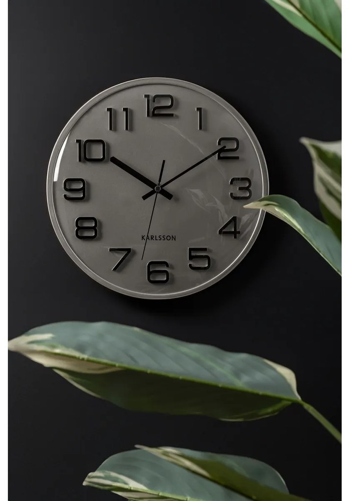Karlsson 6022SI design falióra, ezüst, átmérő 30 cm