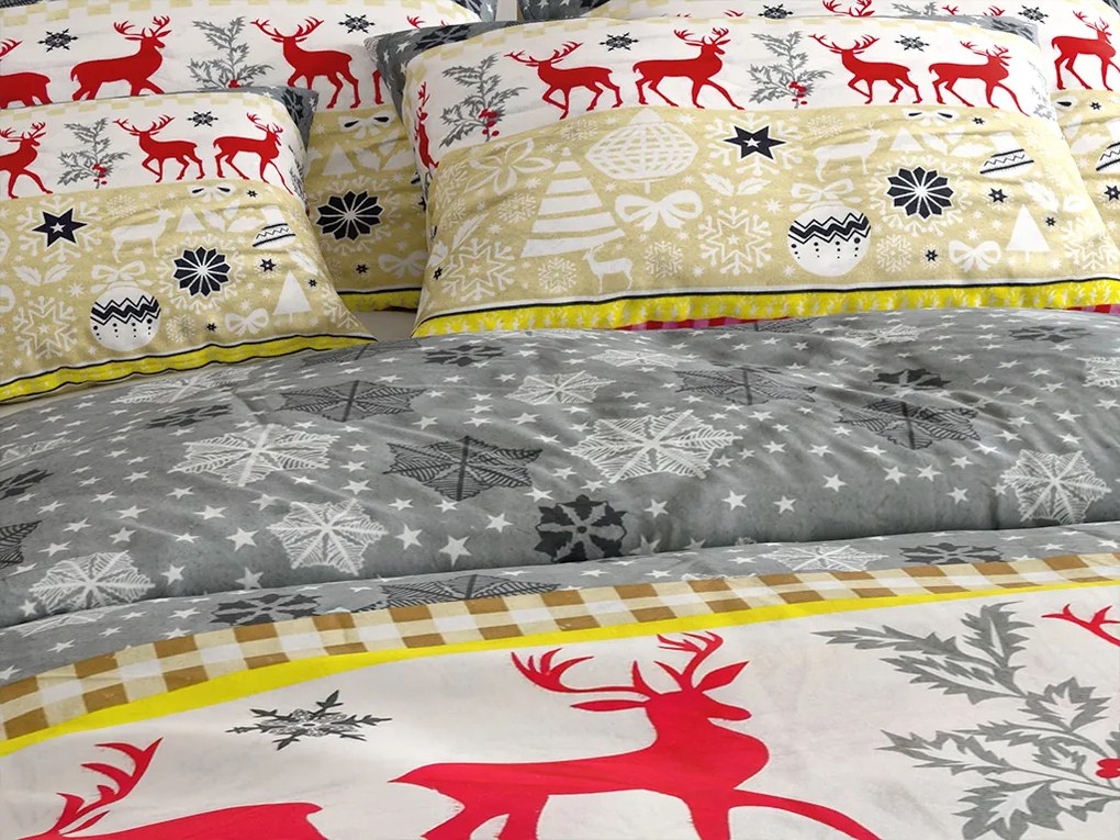 Flanel ágyneműhuzat CHRISTMAS TIME színes Ágyneműhuzat mérete: 70 x 90 cm | 140 x 200 cm