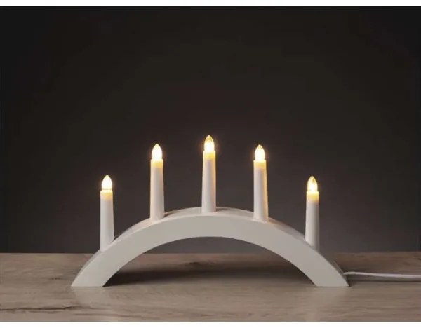 Karácsonyi gyertyatartó 5xE10/15W/230V fehér