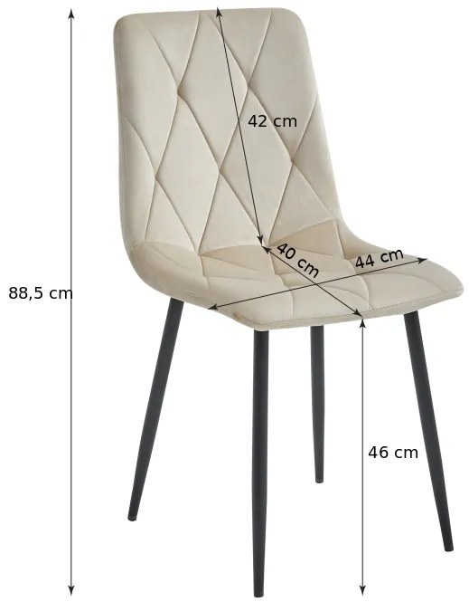 Sötétzöld bársony étkezőszék LIBRA fekete lábakkal