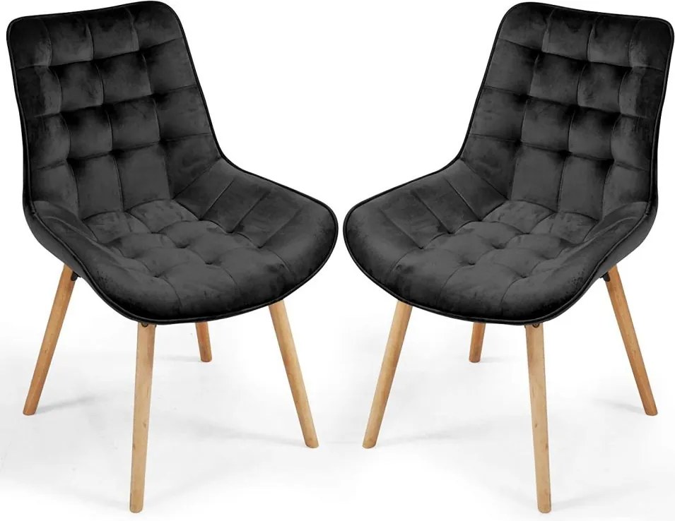 MIADOMODO Étkezőszék készlet 2x Fekete