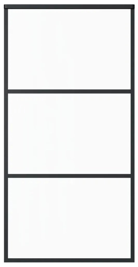 ESG üveg és alumínium tolóajtó fémszerelvény-szettel 102x205 cm