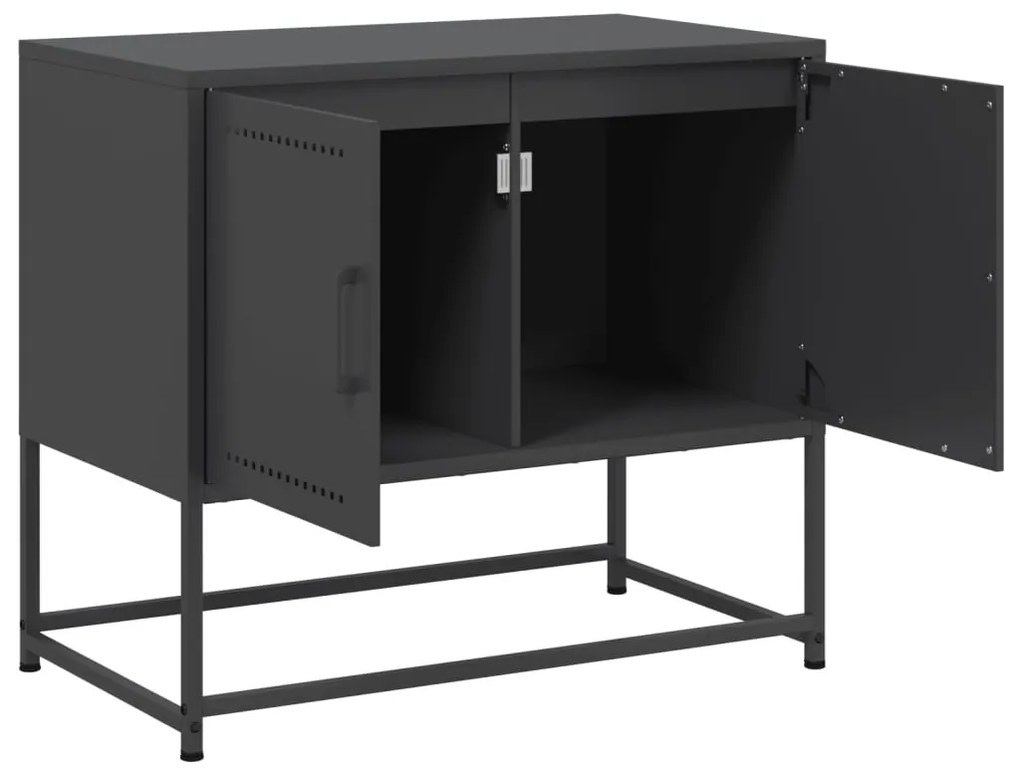 fekete acél TV-szekrény 68,5 x 39 x 60,5 cm