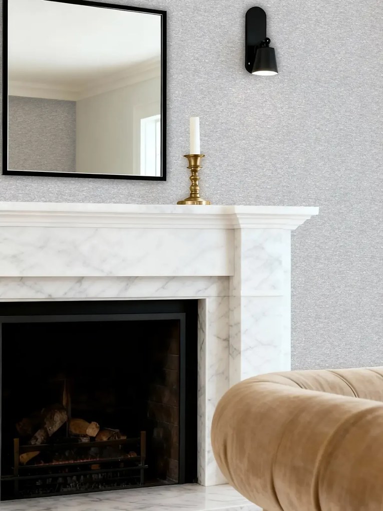 Esselle Home Elemental Bascon szürke-törtfehér egyszínű szövet hatású vlies tapéta – 100607EH