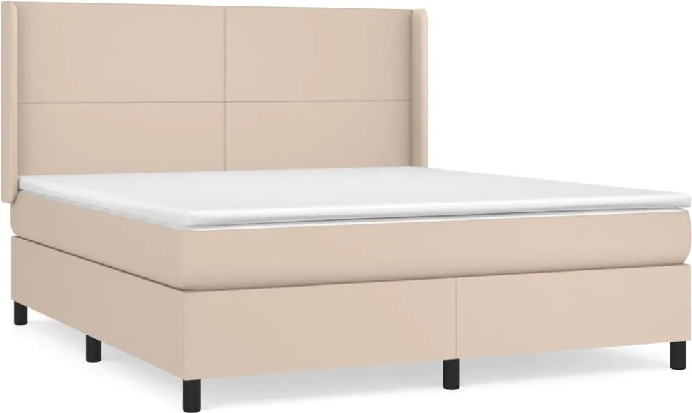 vidaXL cappuccino színű műbőr rugós ágy matraccal 160 x 200 cm