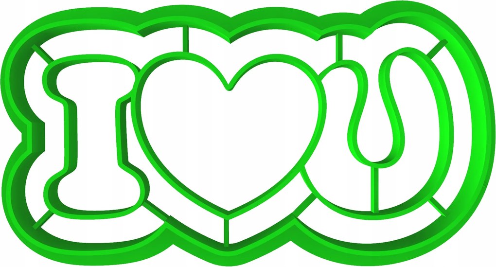 Prémium Mézeskalács lyukasztó keksz Valentin Nap Szív I Love You 8cm