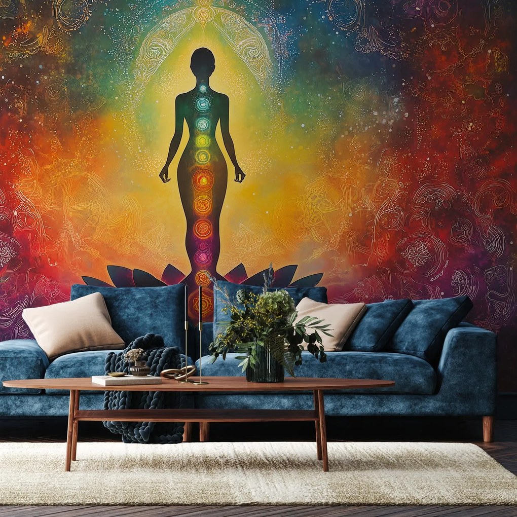 Fotótapéta - Nő és csakrák (147x102 cm)