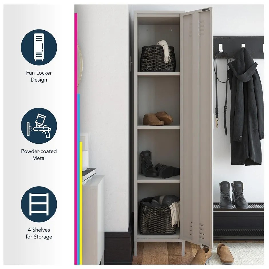 Kék fém szekrény 38x185 cm Bradford - Queer Eye