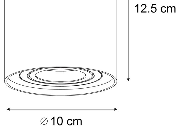 Modern, felületre szerelt spotlámpa bézs színben, GU10 50mm, forgatható és dönthető - Rondoo Up