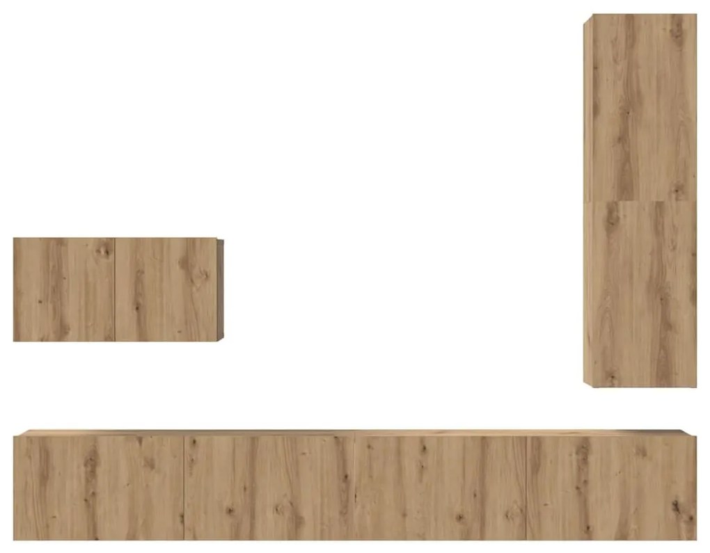 TV szekrény garnitúra 4 pcs kézműves tölgy 30.5 x 30 x 110 cm