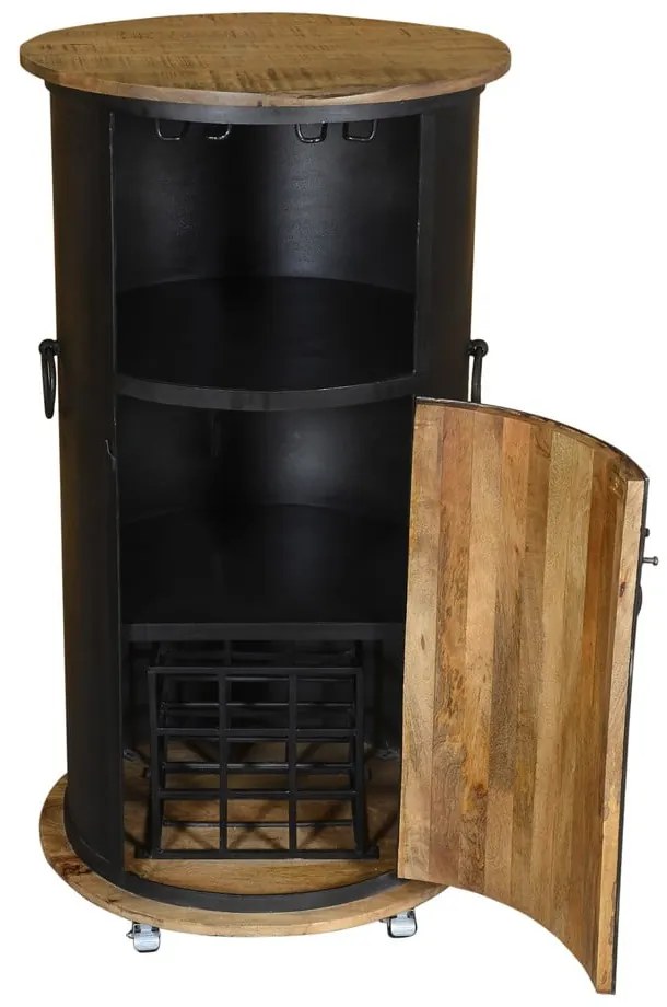 Fekete fém bortartó szekrény, palackok száma 9, 60x115 cm Luni – Interia Home & Living