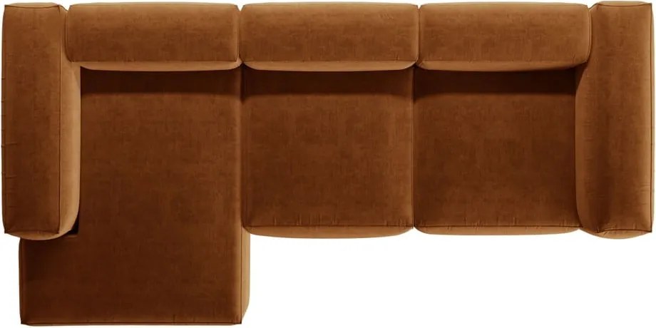 Téglavörös sarokkanapé (bal oldali-heverő résszel) Bergamo – Cosmopolitan Design